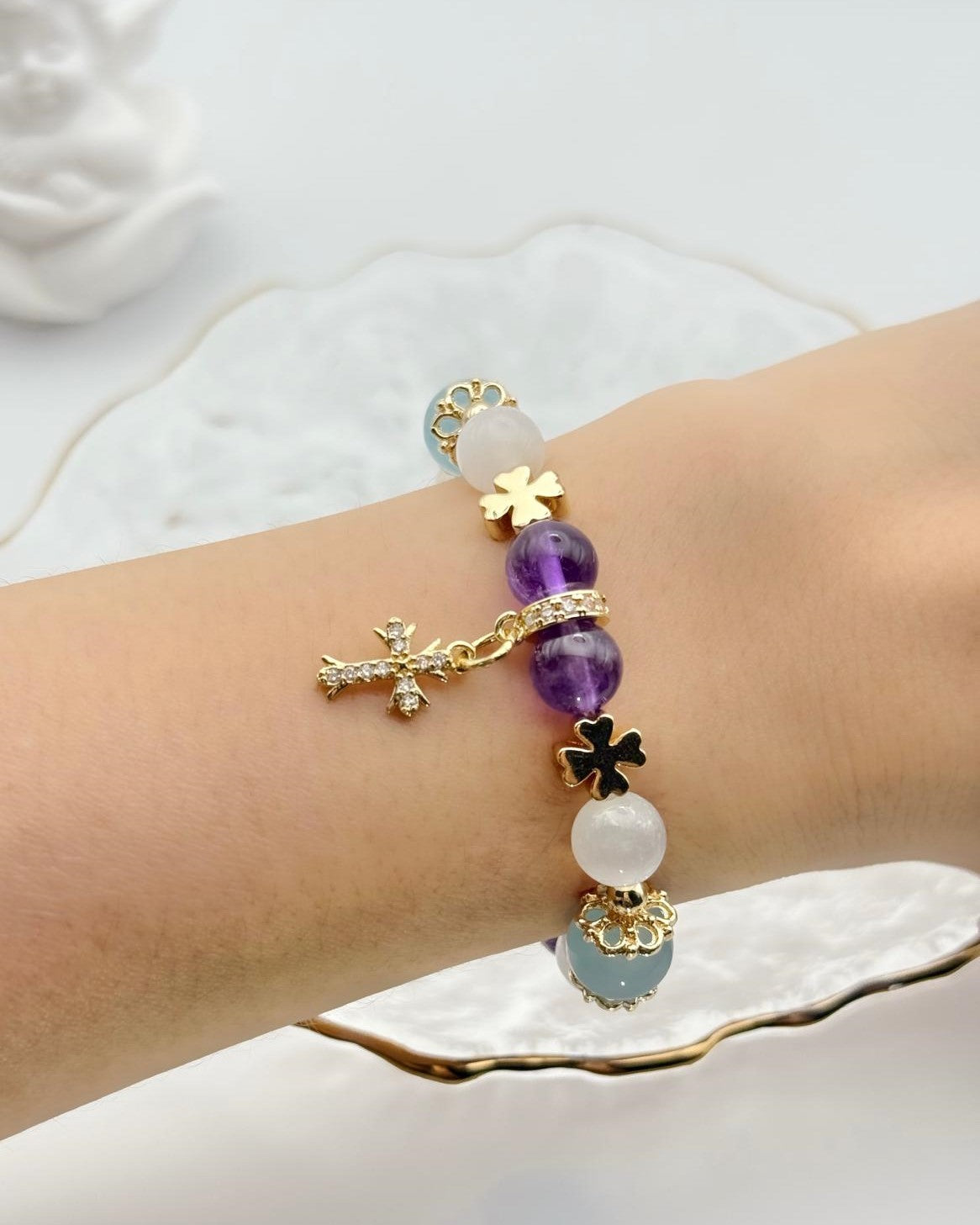 "Faith Over Fear Bracelet" ~ Christian Crystal Bracelet